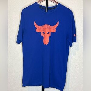 Under Armour Armor Project Rock T Shirt Men  Large Brahma Bull Loose Fit